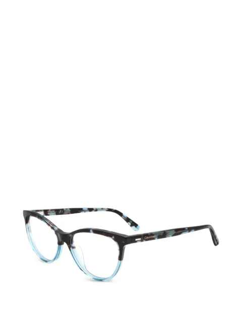 Calvin Klein tortoiseshell-effect cat-eye glasses Blue CK21519