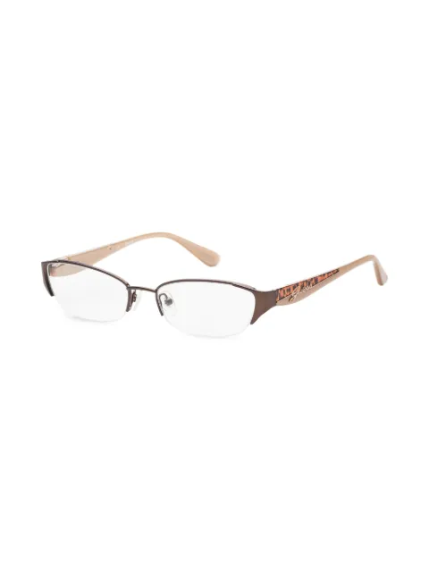 GUESS EYEWEAR tortoiseshell-effect logo-plaque glasses Brown GU2327BRN52