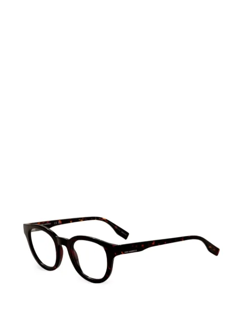 Karl Lagerfeld tortoiseshell-effect round-frame glasses Brown KL6177240