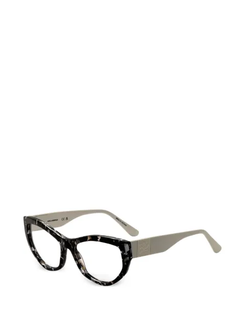 Karl Lagerfeld marble-effect cat-eye frame glasses Neutrals KL6211016