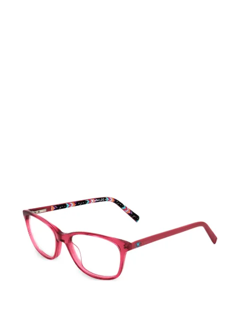 MISSONI EYEWEAR zigzag-print square-frame glasses Red MMI0008