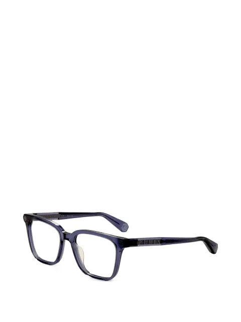 Philipp Plein Eyewear logo-plaque square-frame glasses Blue VPP015M530U11