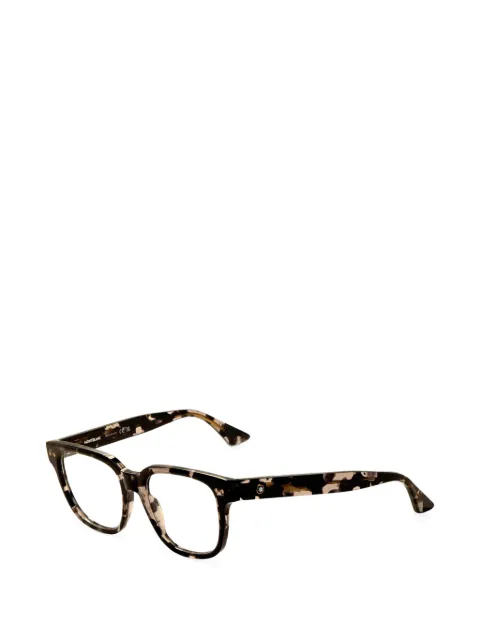 Montblanc tortoiseshell-effect square-frame glasses Black MB0321O00353