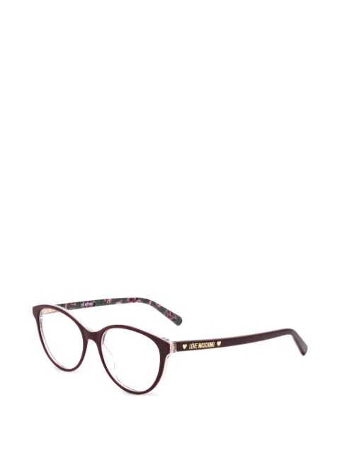 Moschino floral-print round-frame glasses Brown MOL5250T752