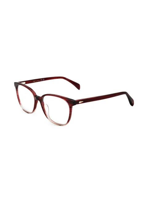 rag & bone horn-effect squared-frame glasses Red RNB3059