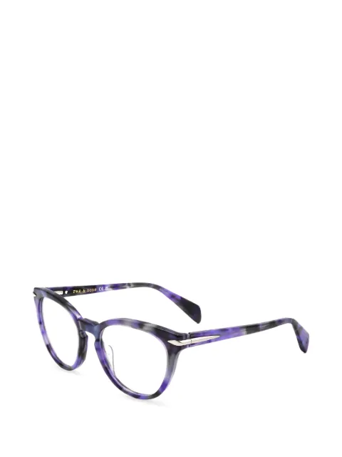 rag & bone tortoiseshell-effect round-frame glasses Purple RNB3078