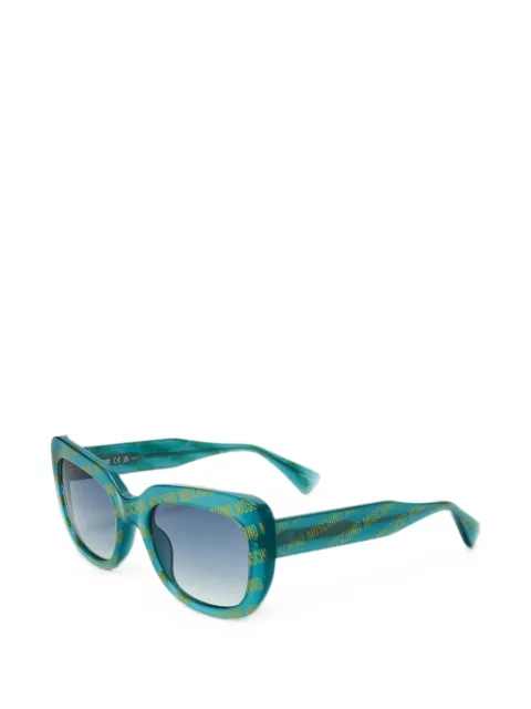 Moschino Eyewear logo-print cat-eye sunglasses Green MOS132S6HO53