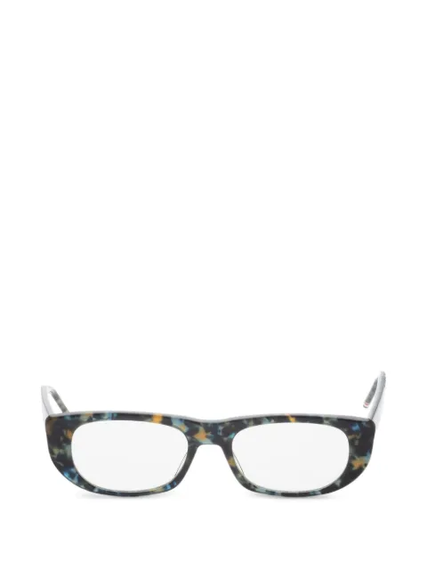 Thom Browne tortoiseshell-effect rectangle-frame glasses Blue TBX4175303