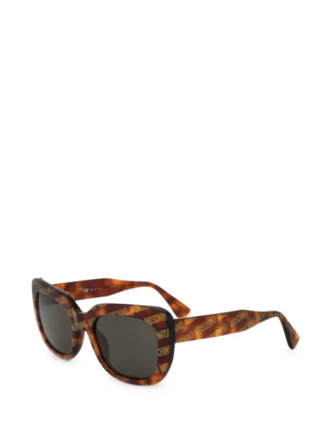Moschino logo-print tortoiseshell-effect sunglasses Brown MOS132S2VM53