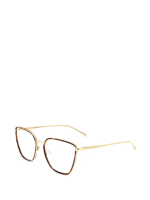 rag & bone tortoiseshell-effect geometric-frame glasses Gold RNB302806J55