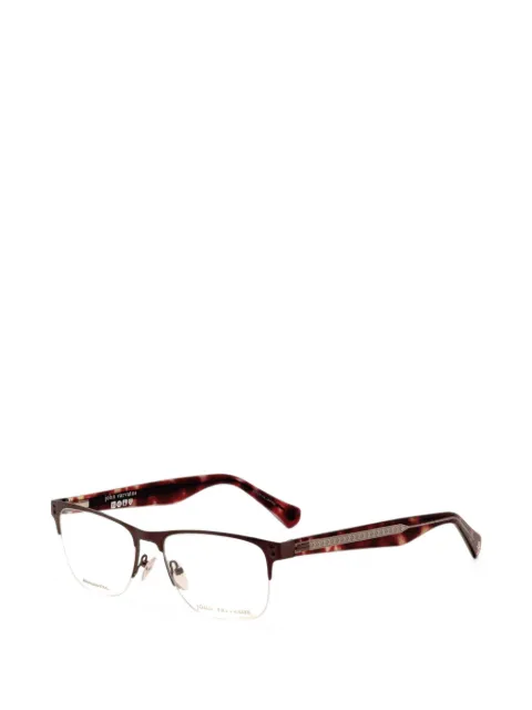 John Varvatos half-rim rectangle-frame glasses Brown V181540GUN