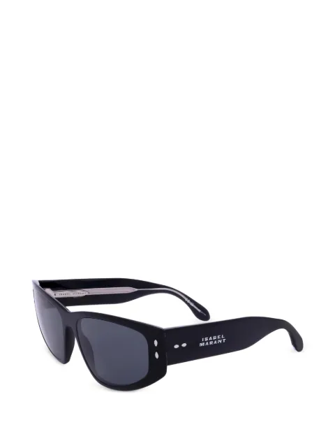 ISABEL MARANT logo-print rectangle-frame sunglasses Black IM0172S80757
