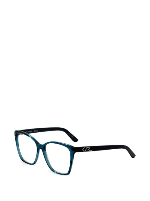 Karl Lagerfeld logo-plaque square-frame glasses Blue KL605042554
