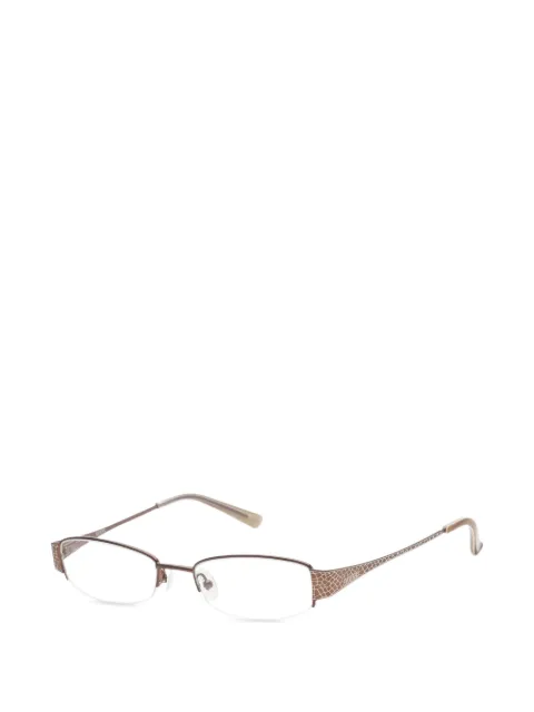 GUESS EYEWEAR croc-effect rectangle-frame glasses Brown GU2270BRN51