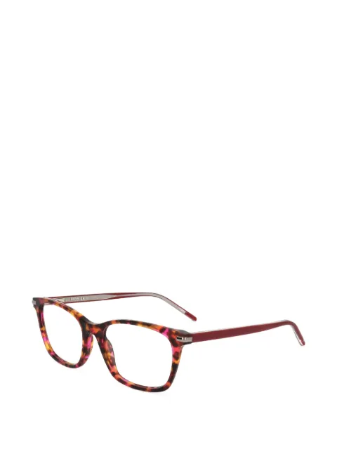 BOSS tortoiseshell-effect rectangle-frame glasses Red BOSS1269