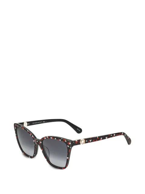 Kate Spade heart-print square-frame sunglasses Black AMIYAHGS0F7456