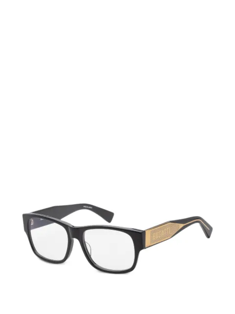 Bugatti logo-engraved rectangle-frame glasses Black 12BK56