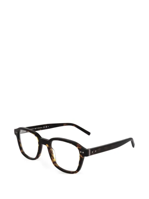 Tommy Hilfiger tortoiseshell-effect square-frame glasses Brown TH198308650