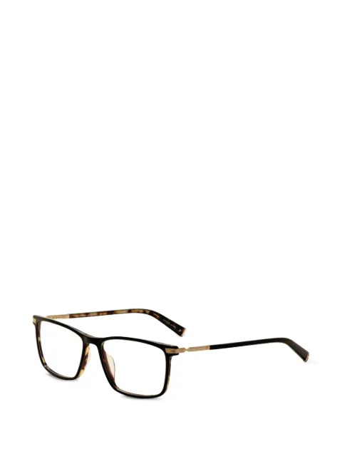John Varvatos tortoiseshell-effect rectangle-frame glasses Black V408580BLT