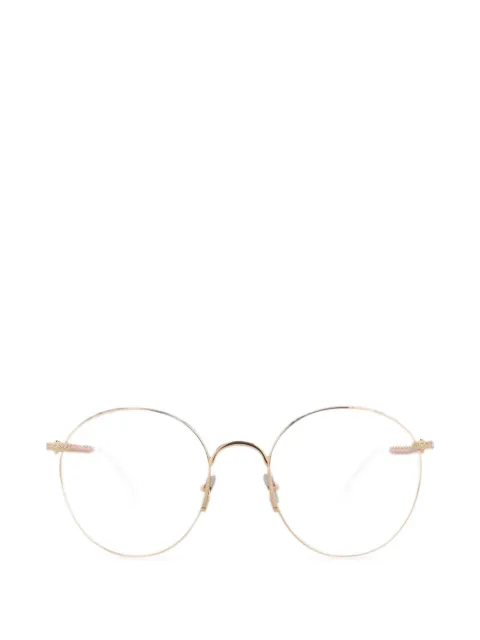 Pomellato beaded-arm round-frame glasses Gold PM0103O30010215001