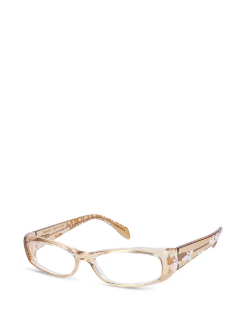 Alexander McQueen Eyewear bird-motif rectangle-frame glasses Neutrals AMQ4150