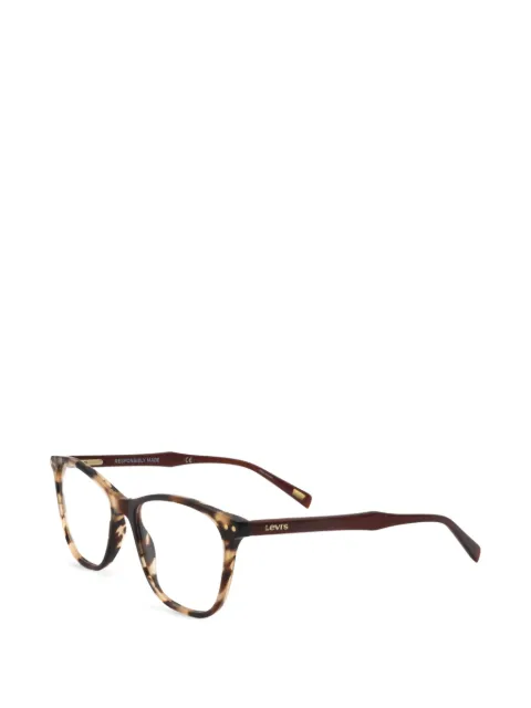 Levi's tortoiseshell-effect square-frame glasses Brown LV5018