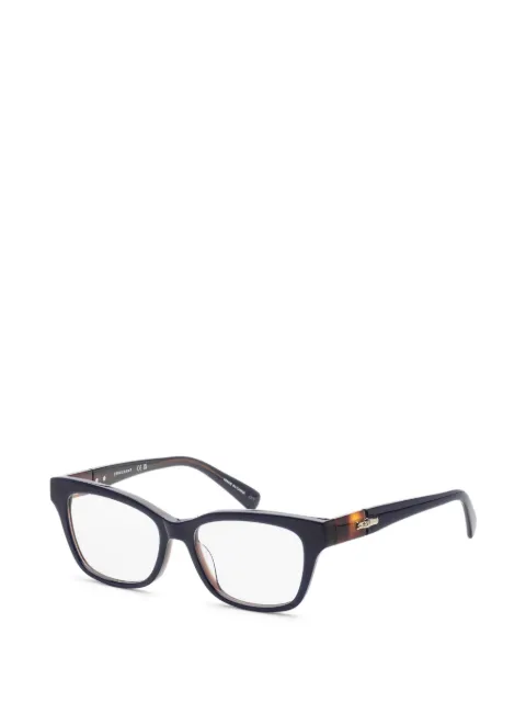Longchamp tortoiseshell-effect rectangle-frame glasses Blue LO2697403