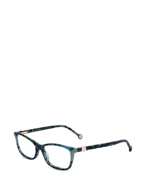 Carolina Herrera tortoiseshell-effect rectangle-frame glasses Green HER0114