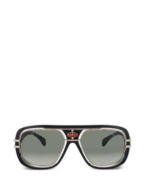 Bugatti pilot-frame logo-plaque sunglasses Black 07BKWG