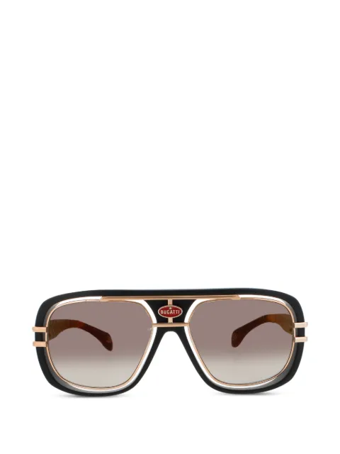 Bugatti logo-plaque pilot-frame sunglasses Black 07M