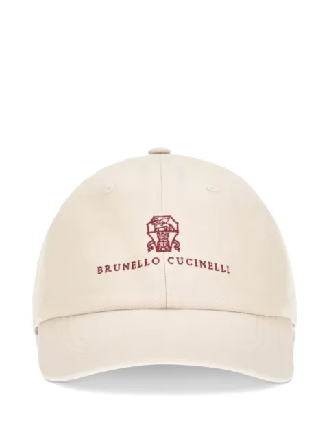 Brunello Cucinelli logo-embroidered cotton baseball cap Neutrals M252D9850CJL69