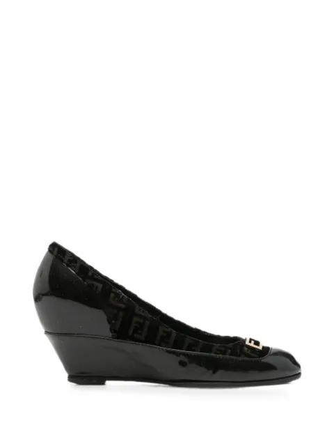 Fendi Pre-Owned 1990s logo-print pumps Black FE250CHC