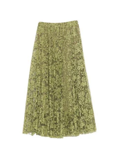 Ermanno Scervino floral-lace pleated midi skirt Green D492O360EYF