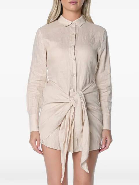 MC2 Saint Barth short Ravi dress in beige linen Neutrals RVI0001