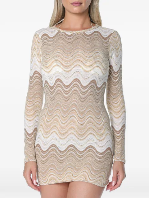 MC2 Saint Barth short Imany dress in brown degradé raschel fabric Neutrals IMY00102022L