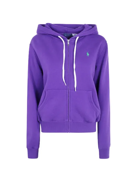 Polo Ralph Lauren logo-embroidered zip-up hoodie Purple 211971699099