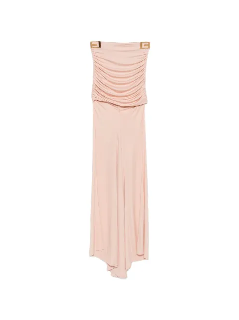 Elisabetta Franchi skirt in crêpe jersey fabric with jewel logo Neutrals GO24867E2