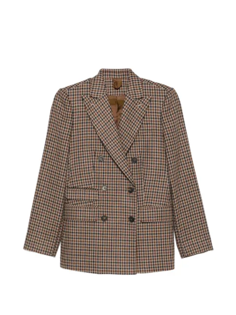 Max Mara houndstooth double-breasted jacket Brown 2621046211600