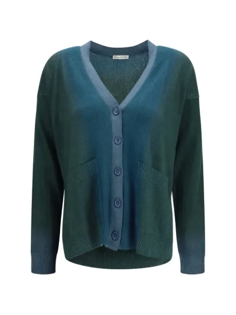 MIRROR IN THE SKY gradient cashmere cardigan Green G205