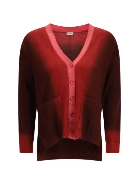 MIRROR IN THE SKY gradient patch-pocket cardigan Red G205