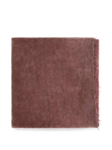 MIRROR IN THE SKY frayed cashmere scarf Red A386