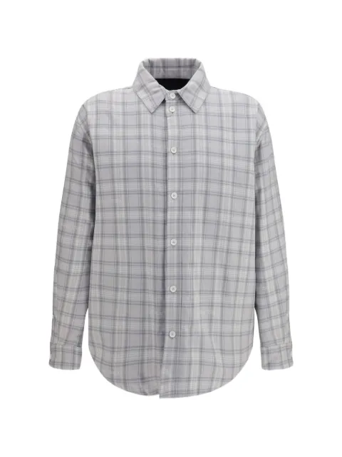 Off-White check flannel padded overshirt Grey OMES01FF26FAB00100
