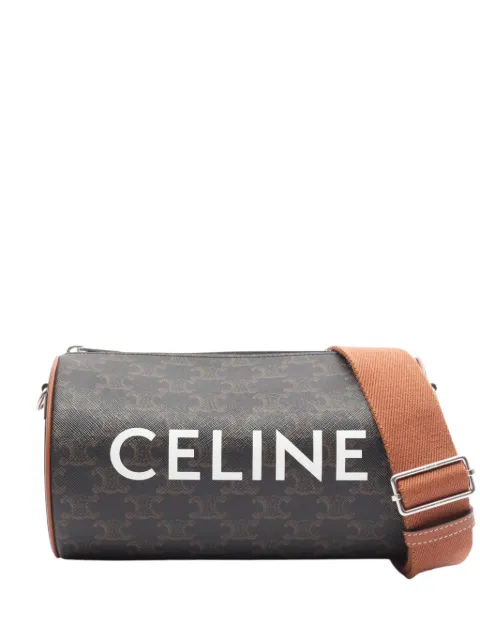 Celine Pre-Owned 2000-2026 Triomphe Coated Canvas Cylinder crossbody bag Brown 26MZ9PB1G8T82UUH