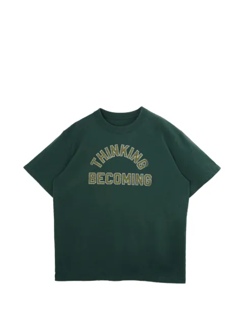 sacai slogan-print crew-neck T-shirt Green 2601160