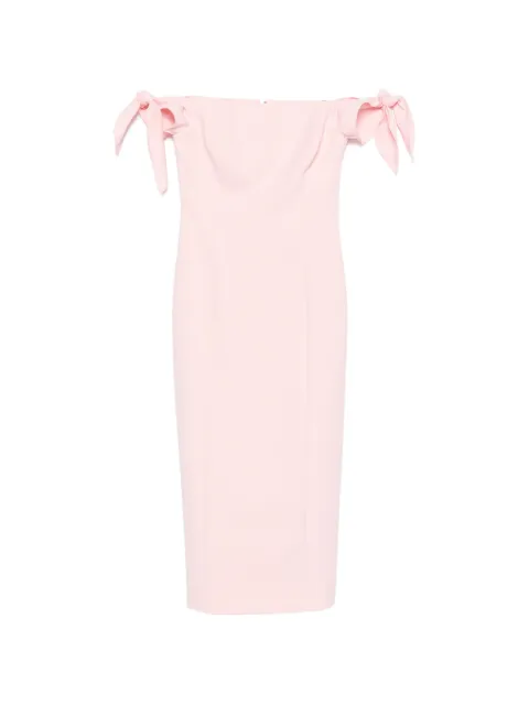 Carolina Herrera off-shoulder bow-detail midi dress Pink P2611N529SFR
