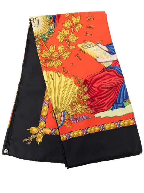 Hermès Pre-Owned 20th Century Republique Francaise Liberte Egalite Fraternite 1789 Silk Scarf 90 scarves Orange M0O9DXV3AK4XEKK4