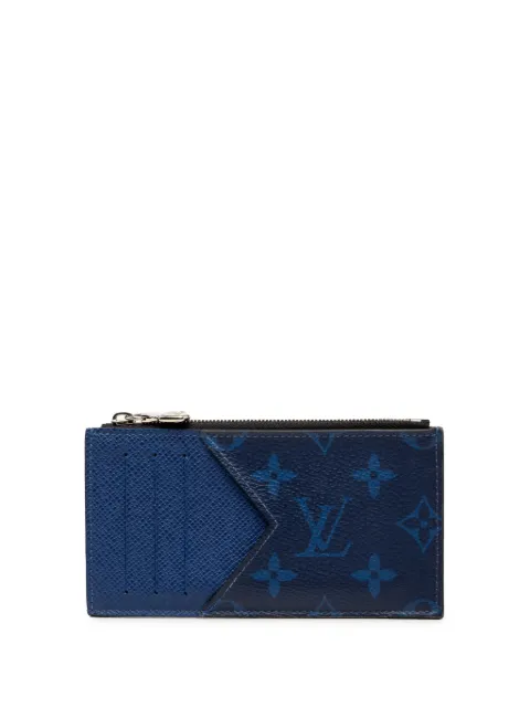 Louis Vuitton Pre-Owned 2000 Monogram Taigarama Coin card holder Blue IDATQ6IRIZ5F4CCY