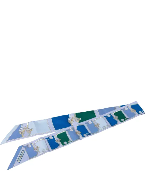 Hermès Pre-Owned 2000-2026 Camails Silk Twilly Scarf scarves Blue J017Y831X88DZZEP