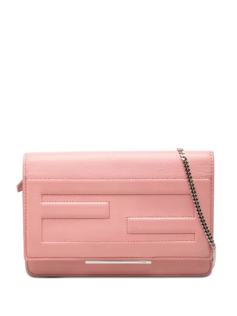 Fendi Pre-Owned 2010-2026 Nappa Tube Wallet On Chain crossbody bag Pink O22CZOI9UKGB6QRF