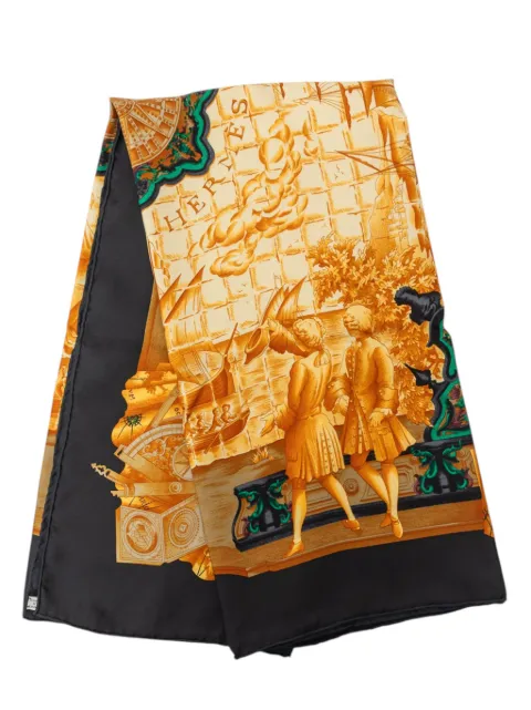 Hermès Pre-Owned 1992 Azulejos Silk Scarf 90 scarves Black 5NTFLB88EB3JZ4DN